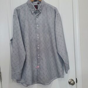 Fumagalli mens stripe dress shirt, slim fit, size xl/17-17.5/-34/36